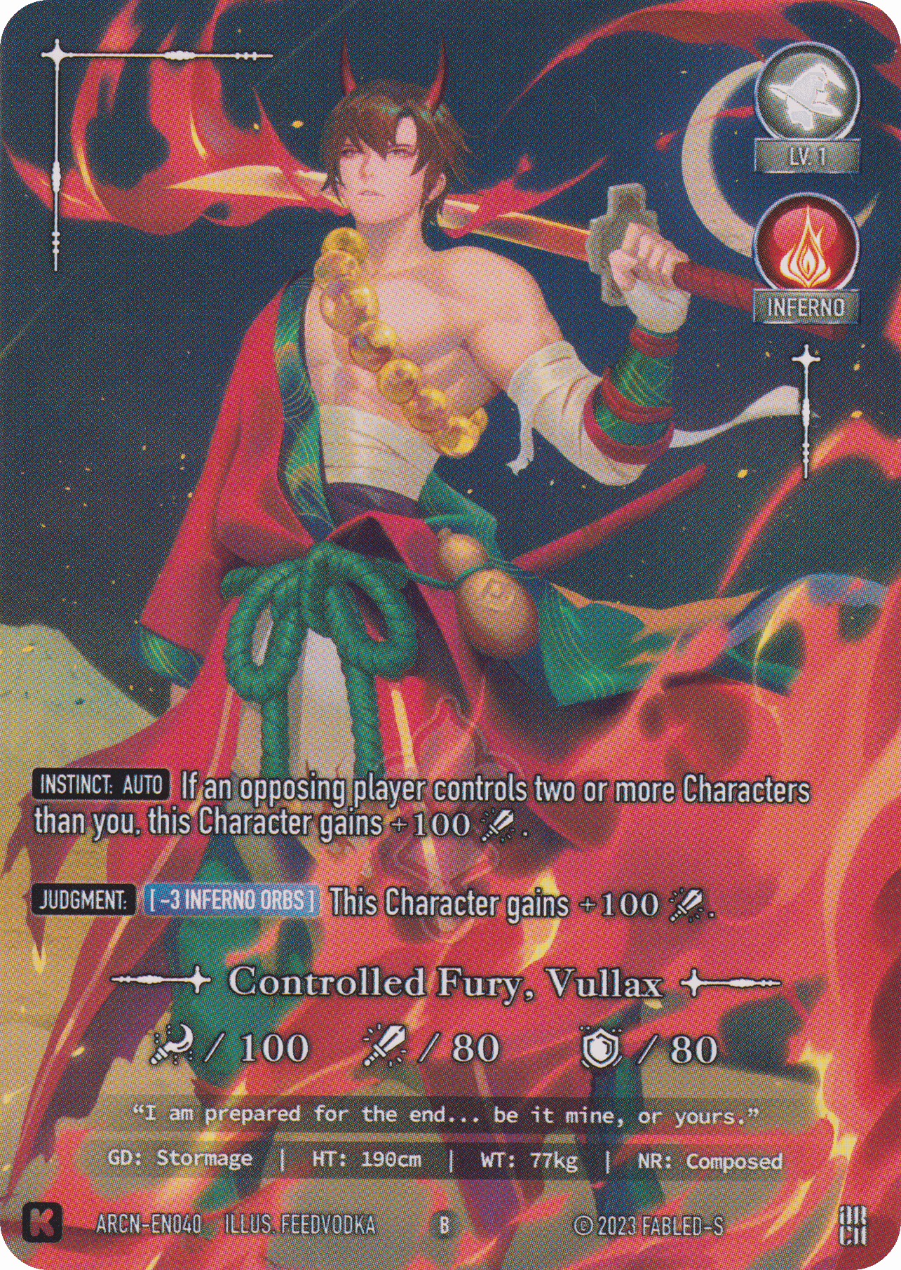 Controlled Fury, Vullax