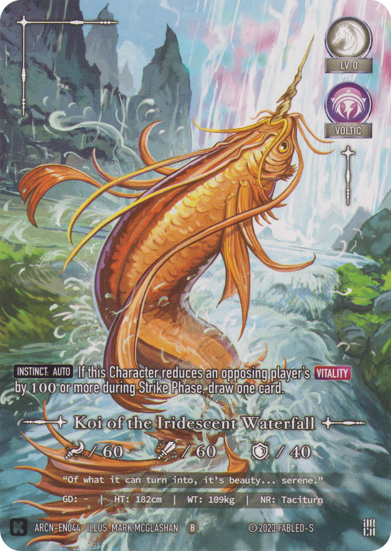 Koi of the Iridescent Waterfall